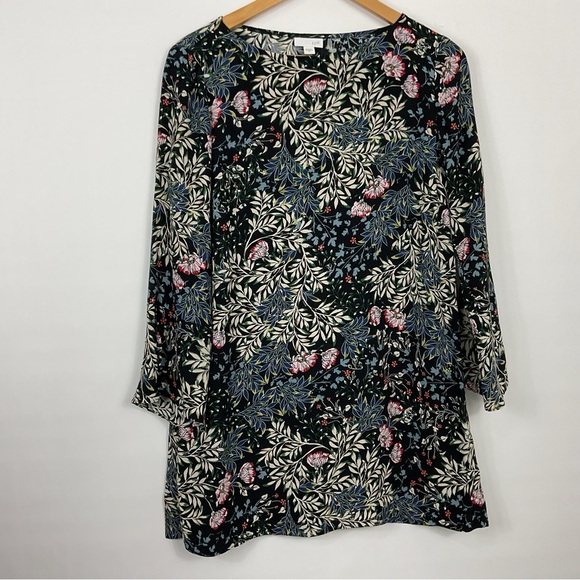 J. Jill Floral Flutter Long Sleeve Tunic Top Size XS - Picture 1 of 7